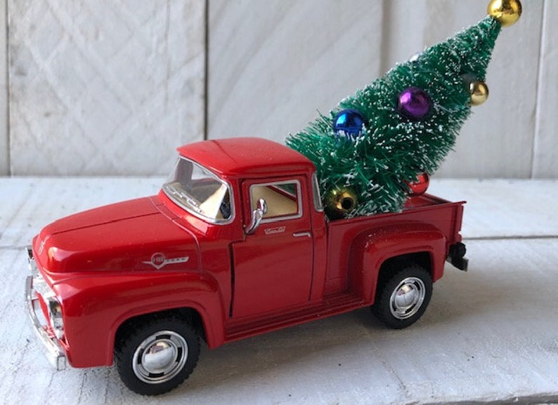 Red Pickup Truck Christmas Tree Christmas Tree Truck Etsy