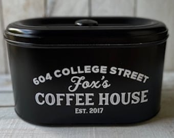 Farmhouse Decor, Coffee Bar Decor, Kitchen Storage, Coffee Storage, Coffee Container, Coffee Pod Box, Kitchen Decor, Personalized Tin
