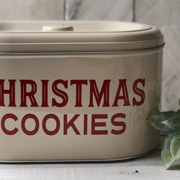 Farmhouse Decor,Farmhouse Bread Box,Metal Cookie Box,Christmas Cookie Tin,Cookie Swap,Christmas Cookies,Vintage Cookie Jar,Metal Cookie Tin