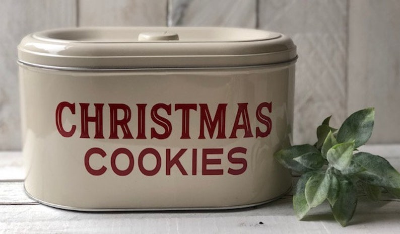 Farmhouse DecorFarmhouse Bread BoxMetal Cookie BoxChristmas image 1