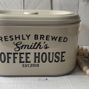 Farmhouse Decor, Coffee Bar Decor, Kitchen Storage, Coffee Storage, Coffee  Container, Coffee Pod Box, Kitchen Decor, Personalized Tin 