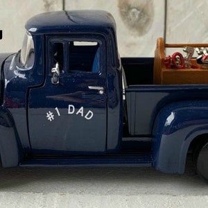 Blue Metal Truck, Vintage Truck, Farmhouse Truck, Personalized Truck, Tool Box Truck, Farmhouse Decor, Metal Farm Truck, Fathers Day Gift