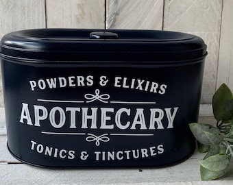 Farmhouse  Decor, Apothecary Tin, Bathroom Decor, Farmhouse Bathroom Decor, Personalized Tin, Decorative Tin, Personalized Decor, Apothecary