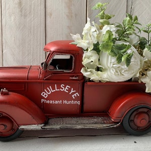 Farmhouse Red Truck, Metal Farm Truck,Red Metal Truck,Decorated Farm Truck, Farm Truck,Personalized Truck, Farmhouse Decor, Red Truck Decor