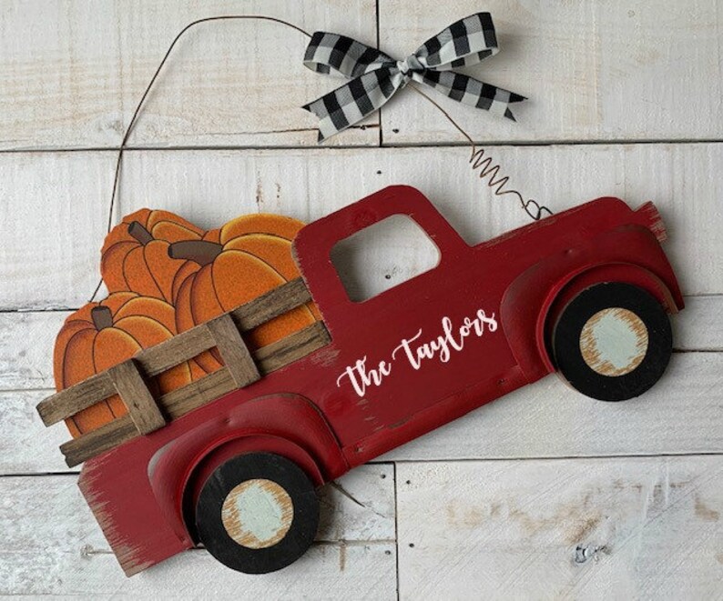 Farmhouse Red Truck Signred Truck Decor Little Red Truck Etsy