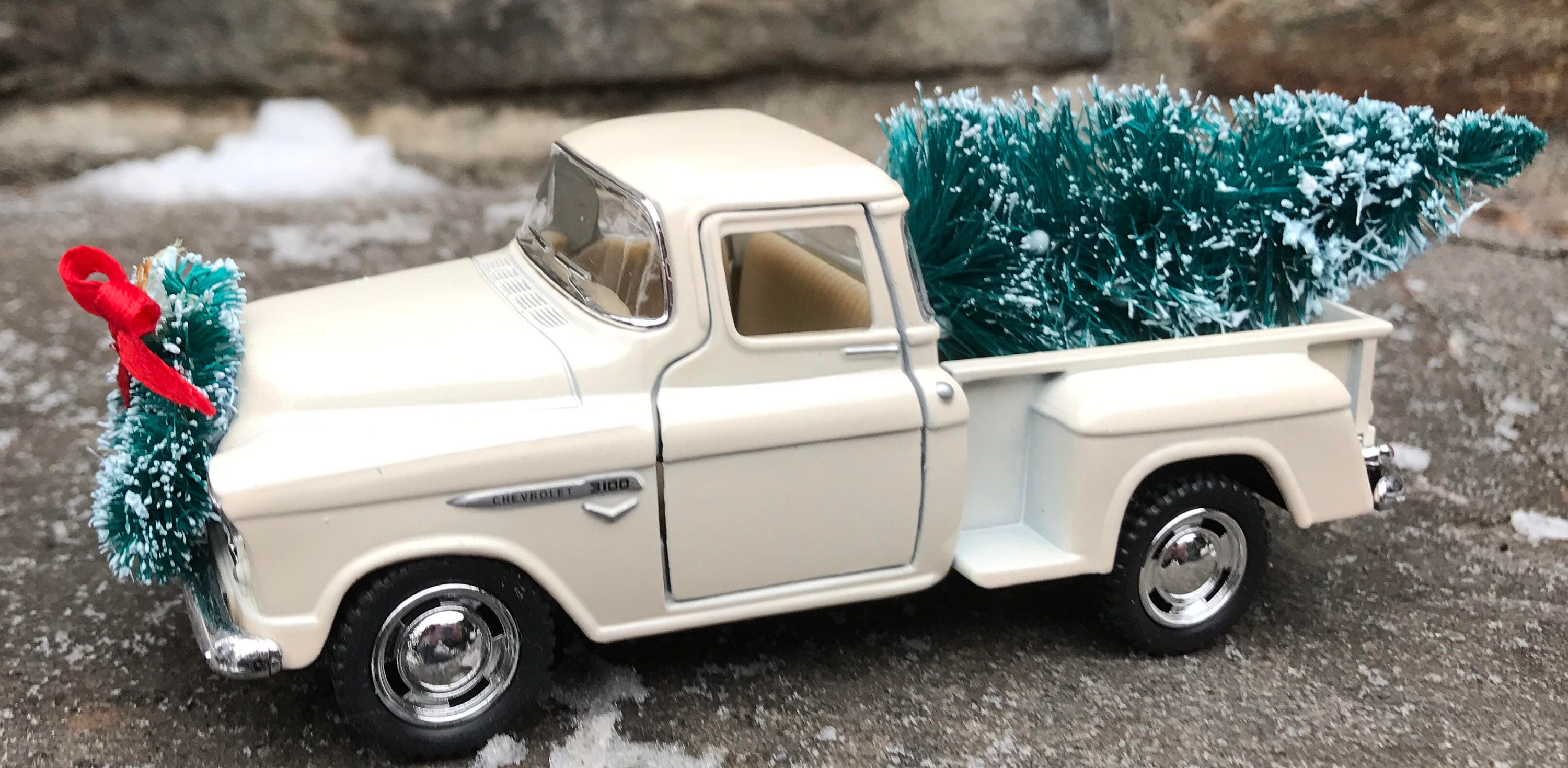 Vintage White Pickup Truck White Truck Christmas Tree | Etsy
