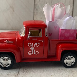 Vintage Red Pickup Truck, Red Truck Decor, Red Metal Truck,Farmhouse Red Truck, Valentines Truck, Tiered Tray Decor, Little Red Truck
