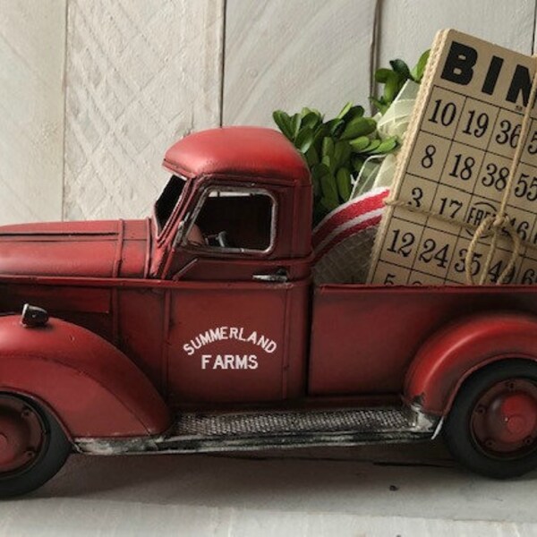 Extra Large Metal Red Truck Etsy
