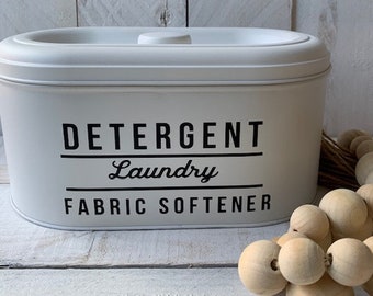 Farmhouse Decor, Laundry Decor, Laundry Storage, Fabric Softener Tin, Dryer Sheet Tin, Laundry Room Decor, Laundry, Farmhouse Storage