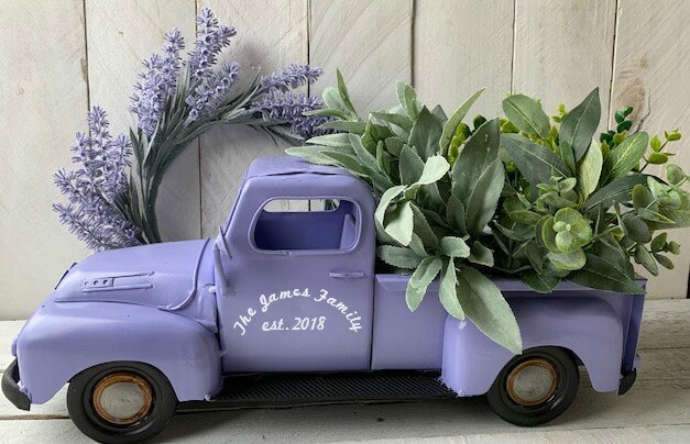 Farmhouse Decor, Purple Farm Truck, Purple Truck, Flower Truck