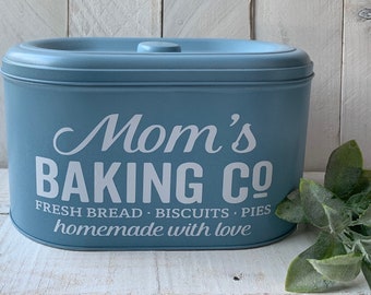 Farmhouse Decor, Cookie Tin, Personalized Tin, Metal Cookie Tin, Personalized Bakery Tin, Bakery Box, Kitchen Decor, Cookie Box, Gift Mom