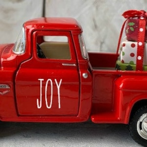 Farmhouse Decor, Little Red Truck, Red Christmas Tree Truck,Farmhouse Christmas, Red Farm Truck,Red Truck Decor,Tiered Tray Decor, Red Truck
