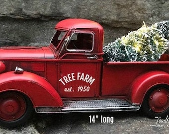 Farmhouse Christmas Truck Christmas Truck red Metal Truck - Etsy