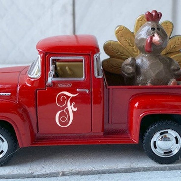 Red Farm Truck,Thanksgiving Truck, Red Truck Decor, Metal Truck, Farmhouse Decor, Little Red Truck, Personalized Truck,  Thanksgiving Decor