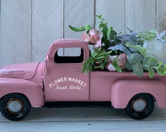 Pink Farm Truck, Farm Truck, Metal Farm Truck, Pink Metal Truck,Personalized Truck,Farmhouse Decor, Truck Decor, Metal Farm Truck Decor