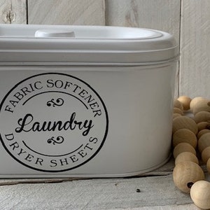 Farmhouse Decor, Laundry Decor, Laundry Storage, Fabric Softener Tin, Dryer Sheet Tin, Laundry Room Decor, Laundry, Farmhouse Storage