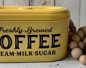 Farmhouse  Decor, Coffee Bar Decor, Coffee Pod Storage, Coffee Tin,Farmhouse Kitchen Decor, Kitchen Storage, Gift for Coffee Lover