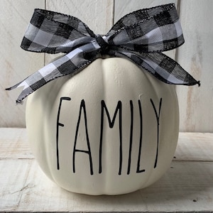 Fall Decor, Farmhouse Decor, Personalized Pumpkin, Painted Pumpkin, Decorated Pumpkin, Halloween Decor, Buffalo Check Pumpkin, Cemterpiece