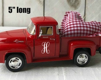 Vintage Red Pickup Truck, Red Truck Decor, Red Metal Truck, Tiered Tray Decor, Valentines Truck, Buffalo Plaid Decor, Little Red Truck