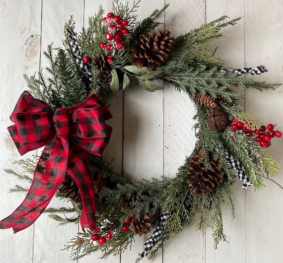 Farmhouse Decor Christmas Wreath Farmhouse Christmas Christmas