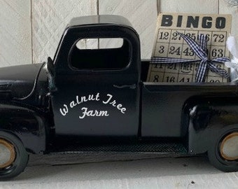 Painted Truck, Black Farm Truck, Custom Painted Truck, Black Truck,Truck Centerpiece, Personalized Truck,Metal Farm Truck, Farmhouse Decor