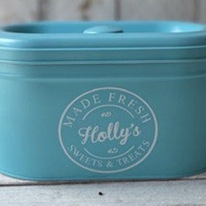Farmhouse Decor, Cookie Tin, Bakery Decor, Kitchen Storage, Treat Tin, Bakery Tin, Metal Cookie Box, Farmhouse Storage