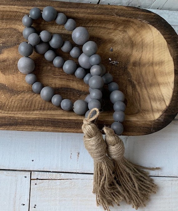 Grey Wooden Bead Garland – Pine and Fiber Co.