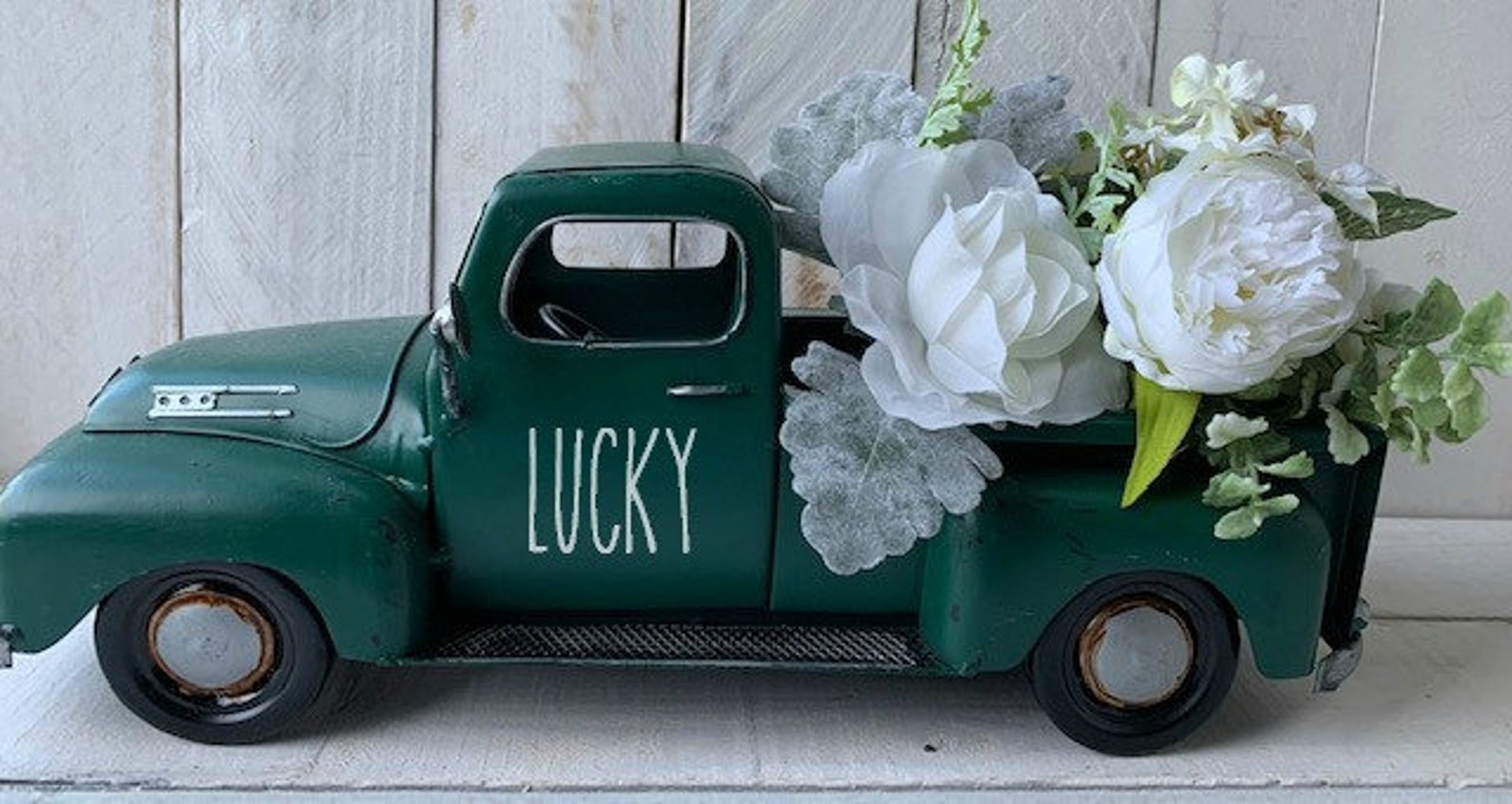 Farmhouse Decor White Farm Truck White Truckst Patricks Day Etsy