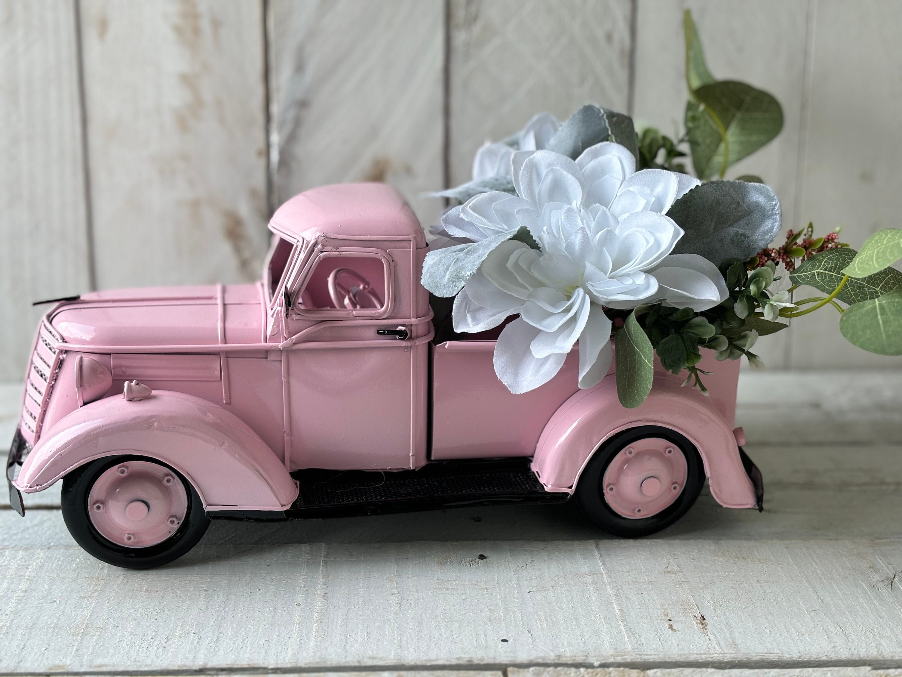 Pink Farm Truck, Pink Metal Truck, Custom Painted Truck, Personalized Truck, Farm Truck, Pink Truck, Centerpiece Truck, Farmhouse Decor