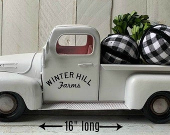 White Farm Truck, Farm Truck, Metal Farm Truck,White Metal Truck,Personalized Truck,Farmhouse Decor, Truck Decor, Metal Farm Truck Decor