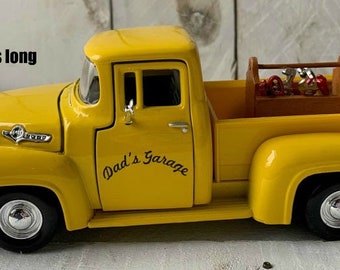 Yellow Metal Truck, Vintage Truck, Farmhouse Truck, Personalized Truck, Tool Box Truck, Farmhouse Decor, Metal Farm Truck, Fathers Day Gift