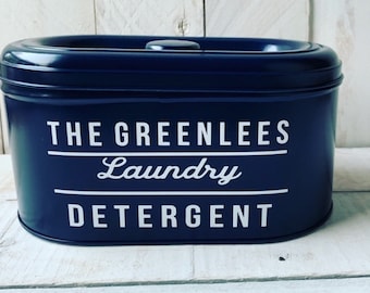 Farmhouse Decor, Laundry Decor, Laundry Storage, Personalized Tin, Dryer Sheet Tin, Laundry Room Decor, Laundry, Farmhouse Storage