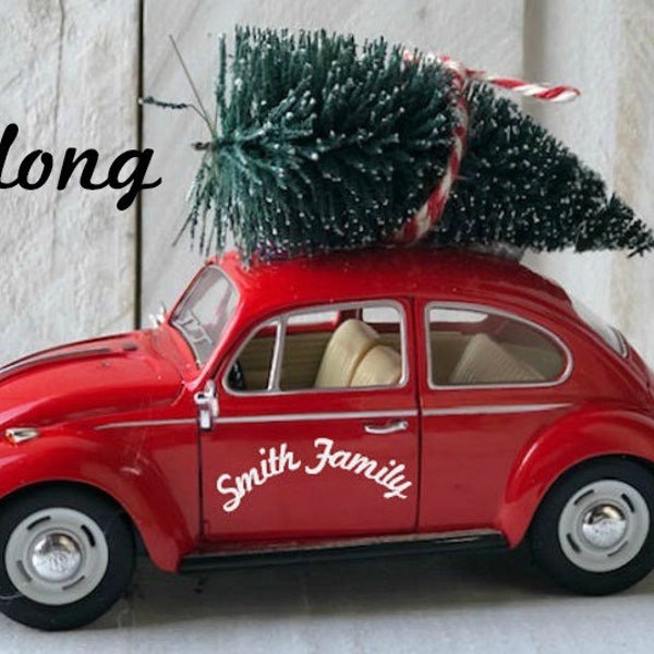Red Beetle with Christmas Tree, Christmas Tree  Beetle, Red Car Christmas Decor, Farmhouse Christmas Decor, Personalized  Beetle