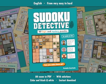 Printable Murder Mystery Sudoku - 80 Logic Puzzle Cases PDF - English Edition