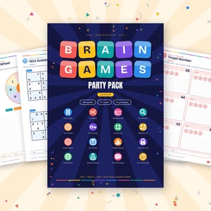 Adult Brain Games: 352 Puzzles, Large Print, Host Kit (PDF Download)