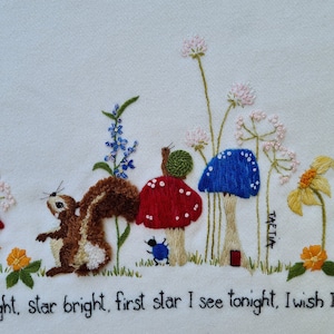 Baby blanket hand embroidery design by TAETIA bunny rug PDF instructions and diagrams