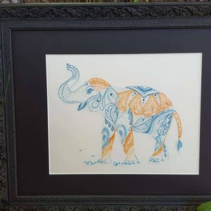 ELEPHANT Modern Hand Embroidery pattern elephant. Embroidery instructions & pattern design. elephant design by TAETIA