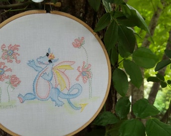 Dragon embroidery. Hand Embroidery. Instructions embroidery Pattern. Hoop Art