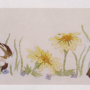 Hand Embroidered Baby Bassinet Sheet Bunnies PDF Pattern & Needlework Instructions