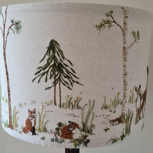 Hand Embroidery Lampshade Pattern. WOODLAND theme Digital Download Forest theme Modern hand embroidery. PDF pattern & instructions by TAETIA