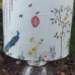 Hand Embroidery Lampshade design.  Hand embroidered design. Modern hand embroidery by TAETIA