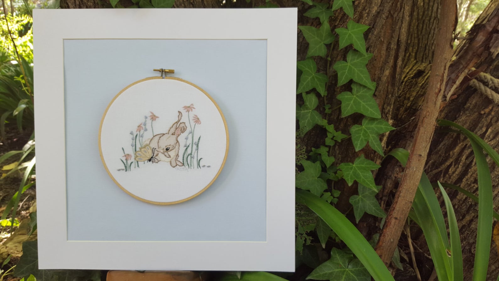 Hand Embroidery Design. Bunny Rabbit. Children Art. Hoop Art ...