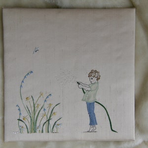 Modern hand embroidery. Embroidery pattern. Embroidery instant download. Child design. Boy design hand  embroidered.