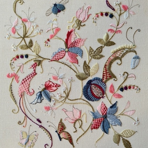 Beetle Reverie crewel embroidery design Instant Download by TAETIA