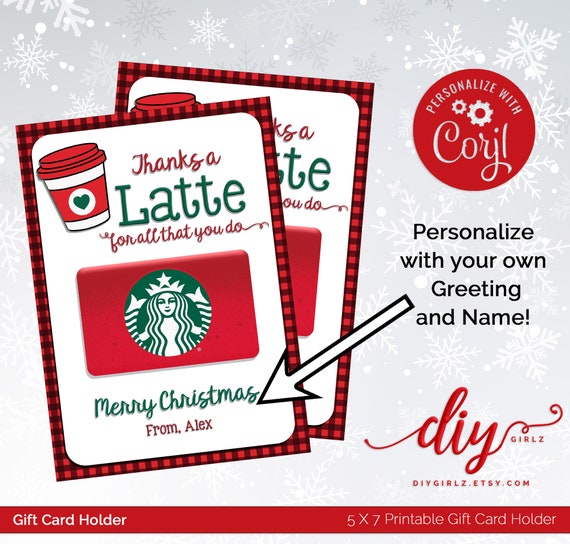 INSTANT DOWNLOAD Teacher Gift Card Starbucks Gift Card - Etsy