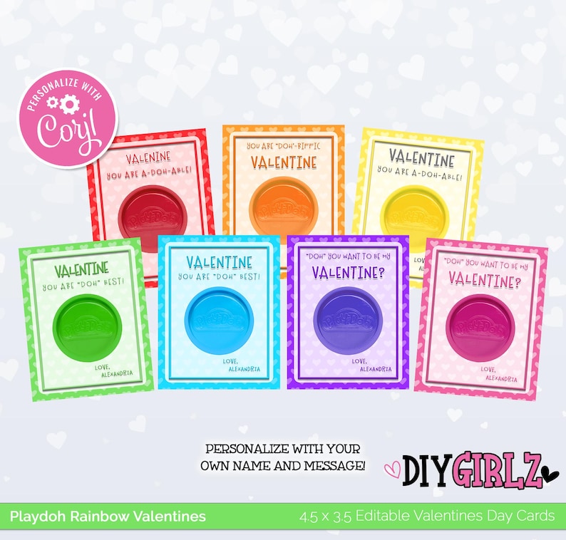 Play-Doh Valentine Cards Rainbow Set