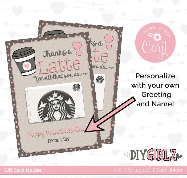 Coffee Valentine Gift Card Holder — Thanks a Latte