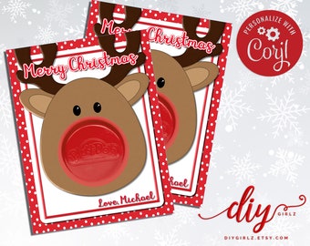 Reindeer Christmas Classroom Favor PDF / Editable | Christmas Party Favor | Class Gift | Playdough Tag | Christmas Class Gift