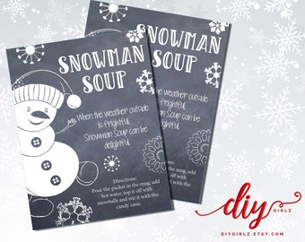 Snowman Soup Tag | Snowman Soup Printable PDF | Christmas Gift | Christmas Favor | Cute Christmas Gift | Easy Christmas Gift