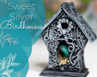 Sweet Silver Birdhouses in Polymer Clay-Downloadable VIDEO Tutorial
